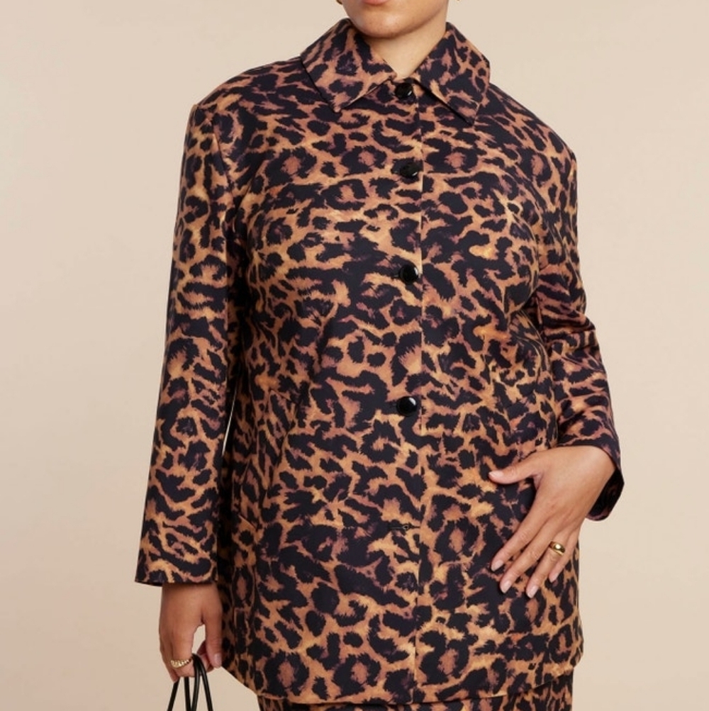Eloquii Leopard Print Blazer Jacket